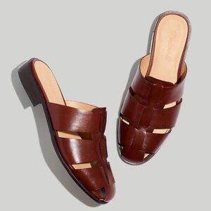 Madewell The Dixson Fisherman Mule Sz.10 Brown Apple Butter EUC